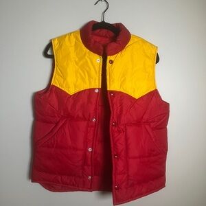 Red and Yellow Vintage Puffer Vest